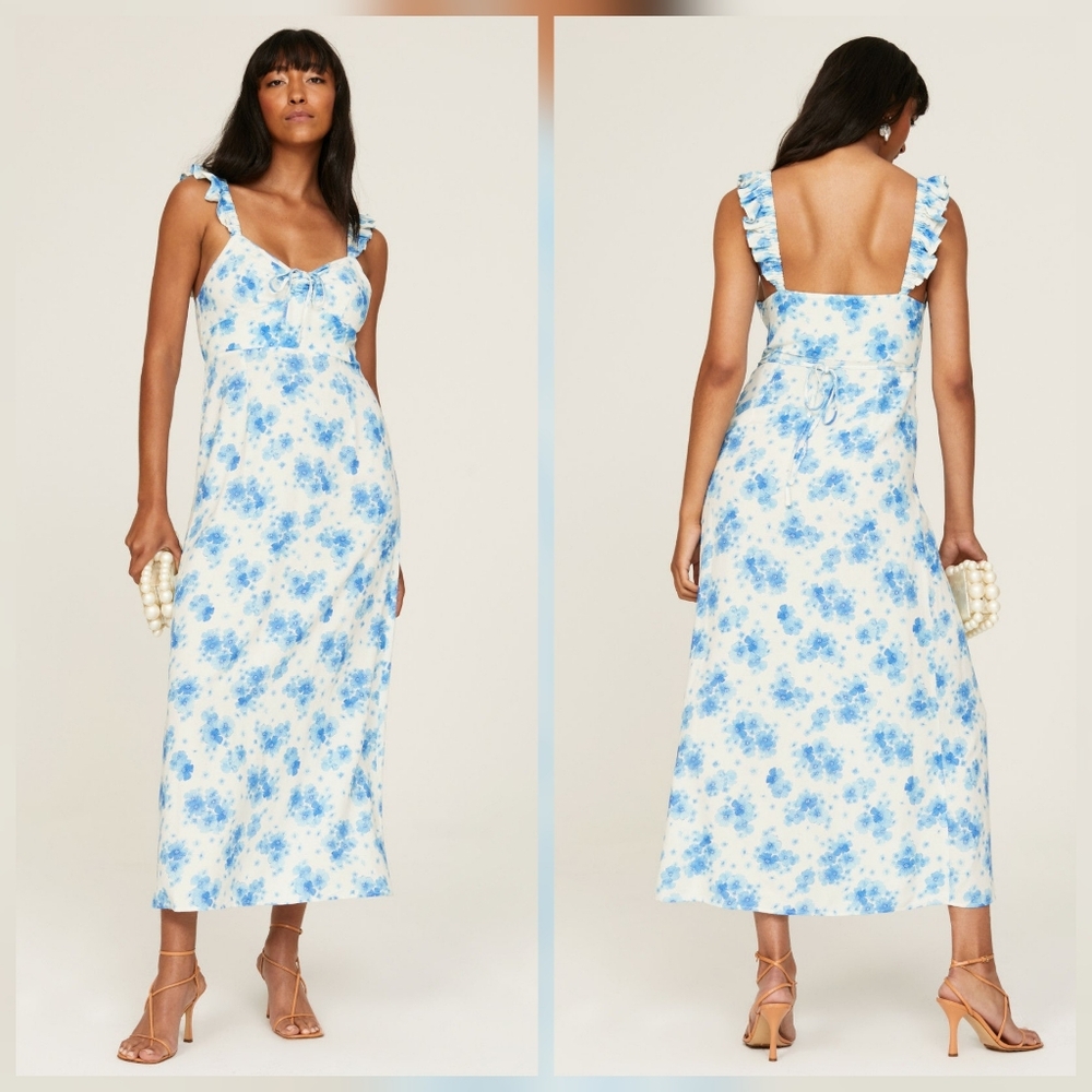 Rixo Cecile Dress Scoop Neck Sleeveless Side Zipper Closure Size L